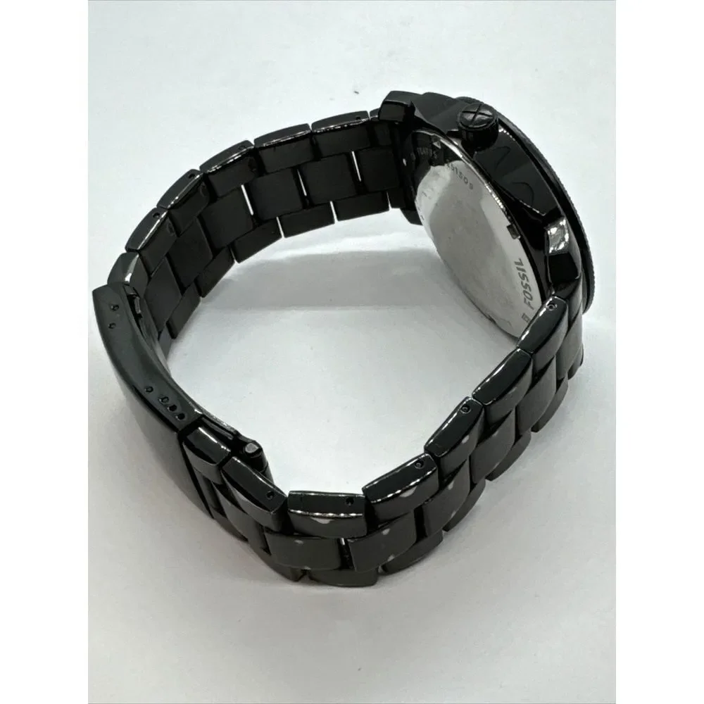 Fossil Machine FS4775 Women Black Stainless Steel Analog Dial Wrist Watch JNA331
